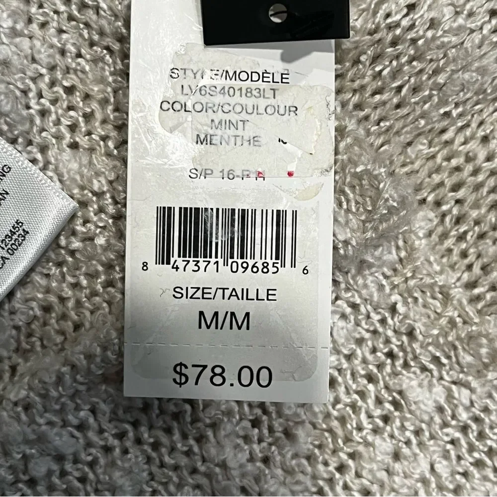 NWT Lord & Taylor Design Lab Mint Chevron Long Sleeve Lightweight Sweater Medium - Picture 7 of 8